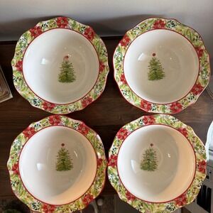 Pioneer Woman Holiday Garland Christmas Soup Bowl 8 1/2 Serving Bowl READ